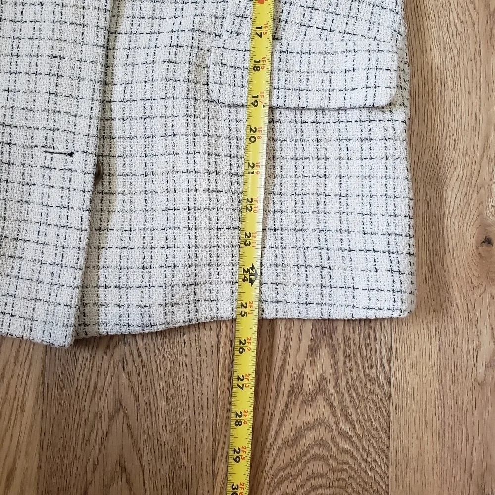 Cresent Cream and Black Tweed Blazer size Small - Picture 5 of 9